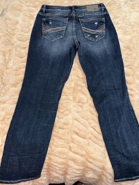 BKE Men’s Dark Blue Bootcut Jeans with Stitched Back Pockets